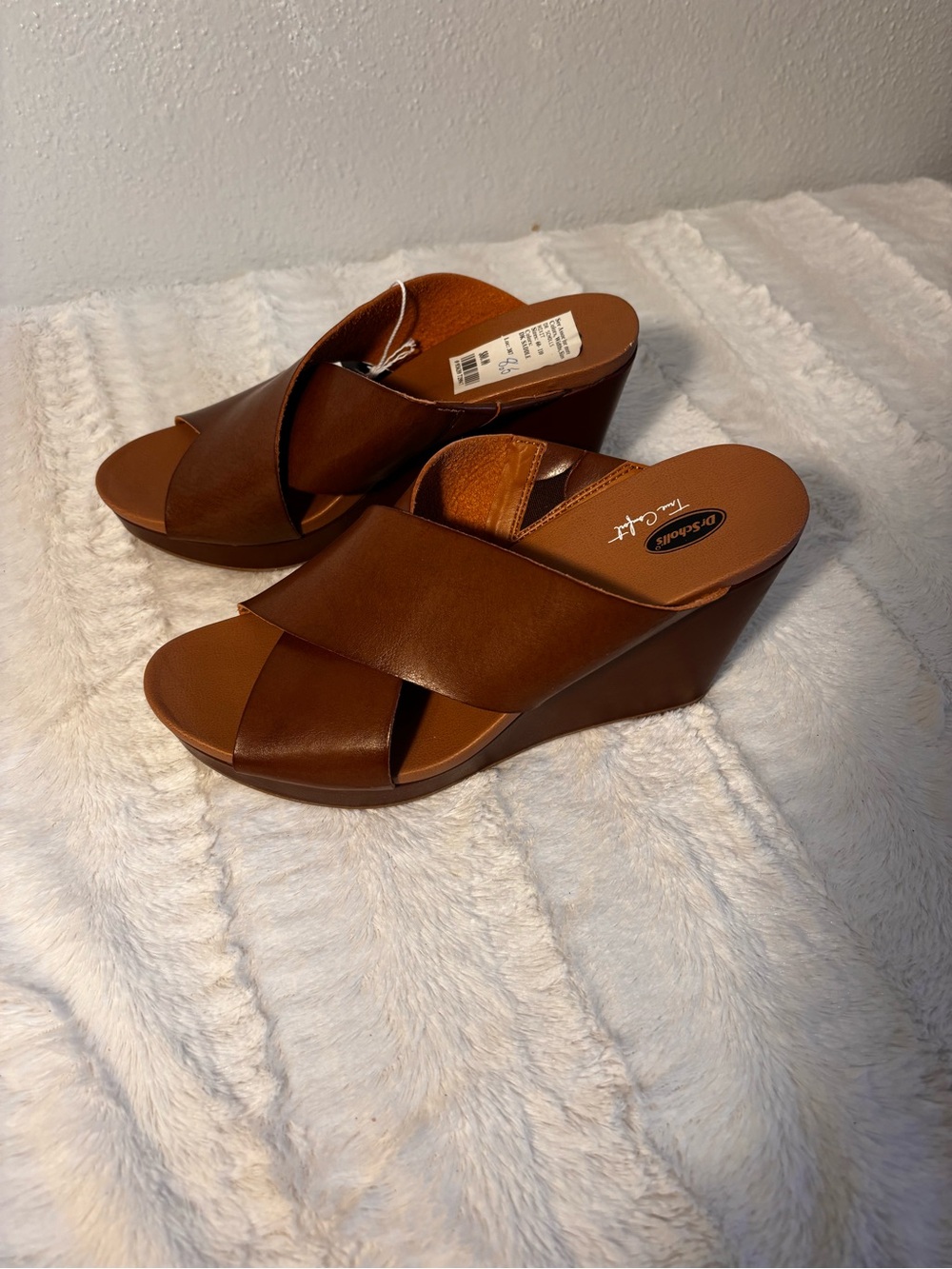 Dr-scholl-s Women's Brown Wedge Sandals 8.5